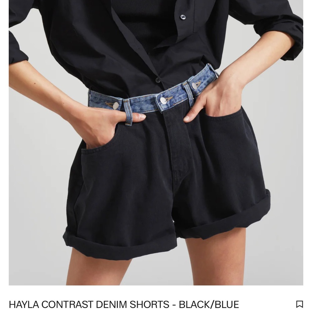 Frankie Shop Black and Blue Jean Shorts